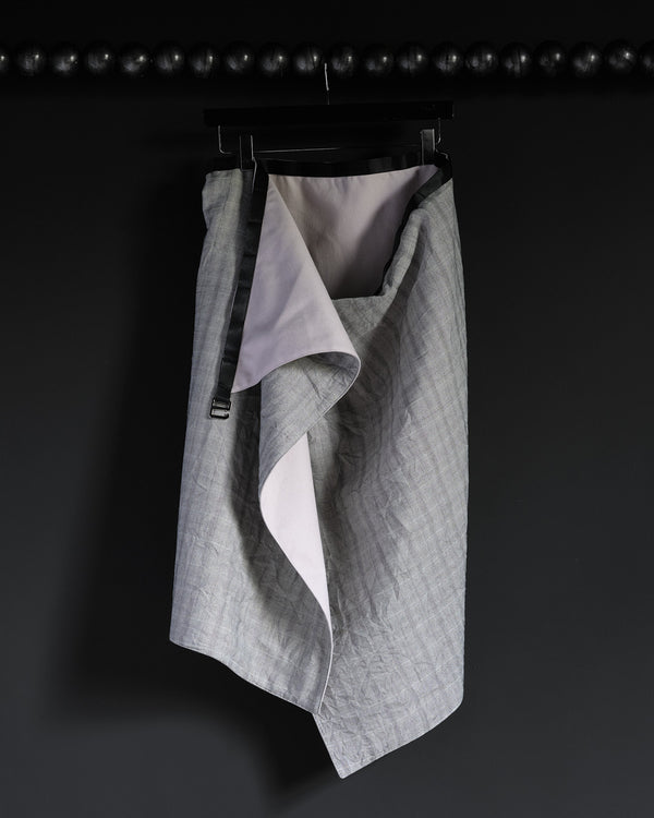 REVERSIBLE WRAP SKIRT - GREY CHECK