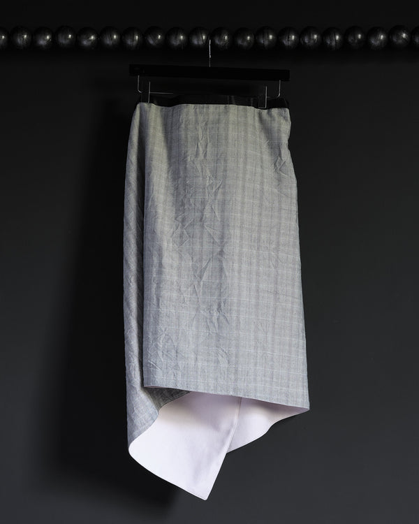 REVERSIBLE WRAP SKIRT - GREY CHECK