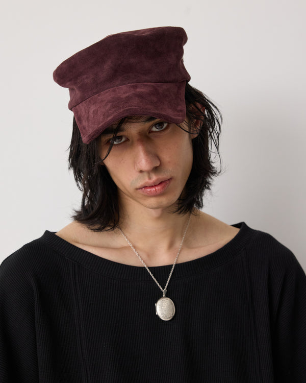 PAINTER CAP - BURGUNDY SUEDE