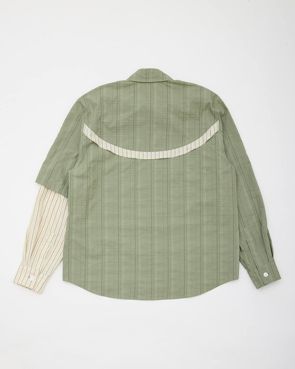 CONTRARY SHIRT - GREEN DOBBY STRIPE