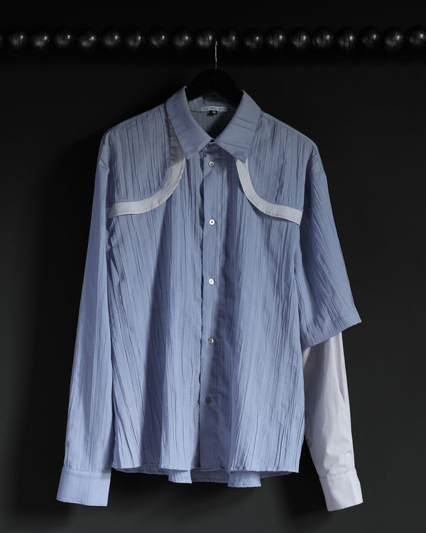 CONTRARY SHIRT - BLUE CRINKLE COTTON