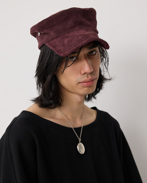 PAINTER CAP - BURGUNDY SUEDE