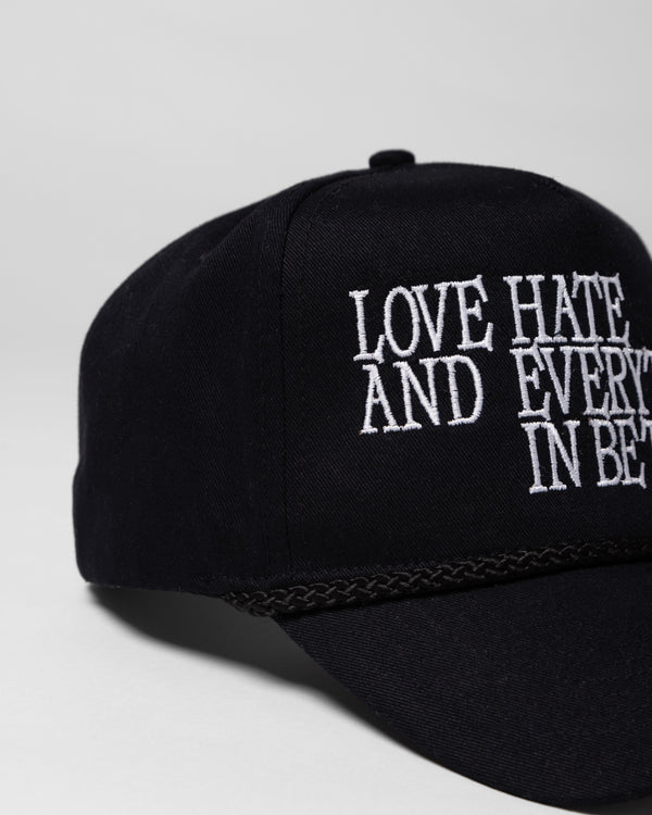 LOVE, HATE AND EVERYTHING IN BETWEEN CAP - BLACK
