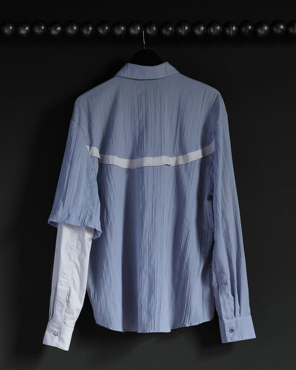 CONTRARY SHIRT - BLUE CRINKLE COTTON
